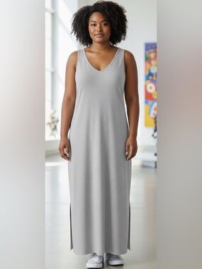 Chic Light Gray Maxi Dress